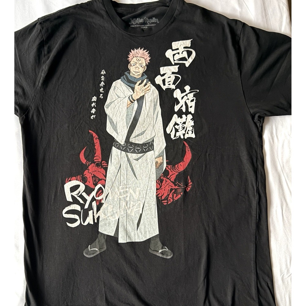 Jujutsu Kaisen Ryomen Sukuna T Shirt Mens XL Black Anime‎ Graphic Tee
